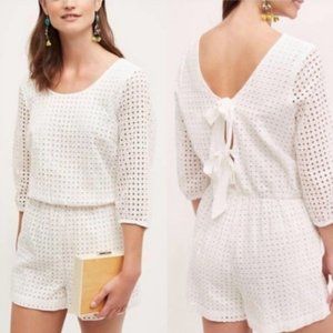 Anthropologie Lilka White Eyelet Romper
